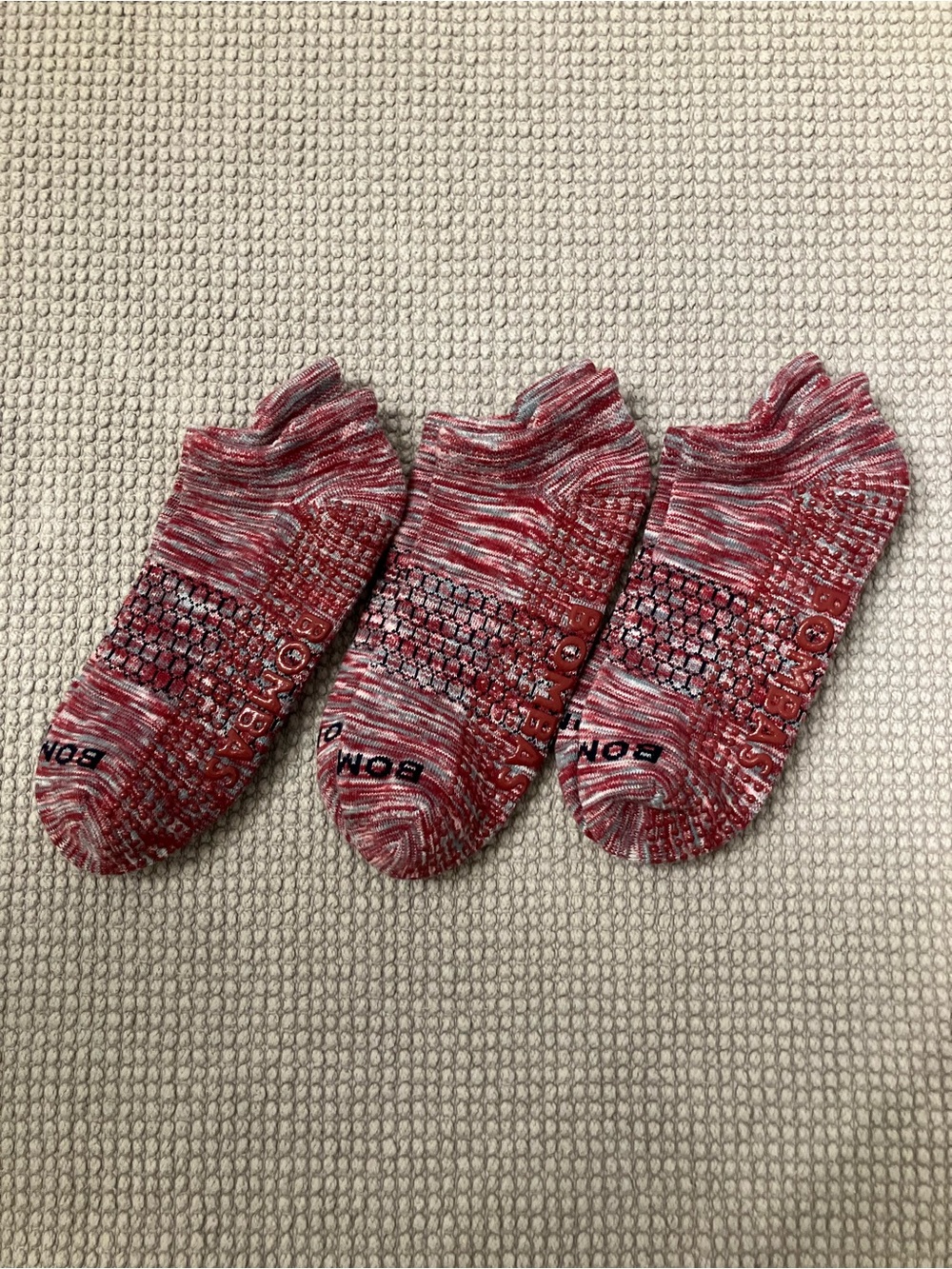 Bombas Women's Athletic Gripper Ankle Socks (M) Rust 3 pairs bundle